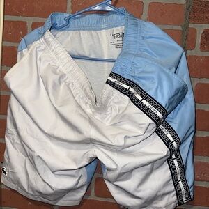 Lacoste Sport Light Blue and White Athletic Shorts